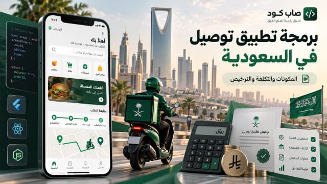 شاشات تطبيق توصيل للعميل والمندوب ولوحة التحكم