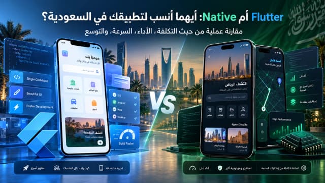 مقارنة Flutter و Native لتطوير تطبيقات الجوال